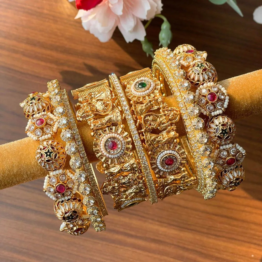 Rajasthani Chuda Set Rajwada Heavy Kada Bangle โ Chotteylal
