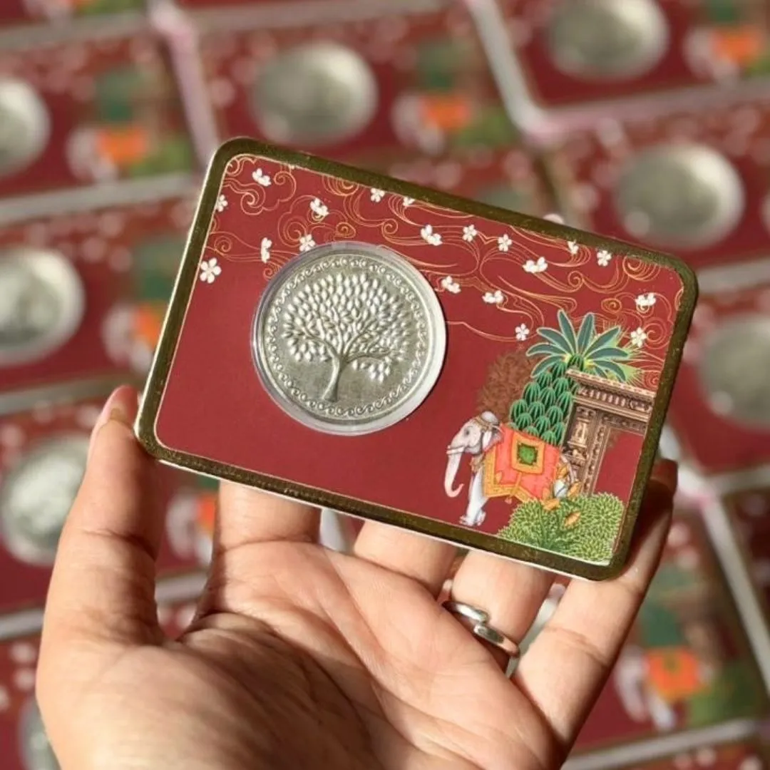 2 g Silver Coin Royal Gajraj Card - Symbol of Wealth & Power