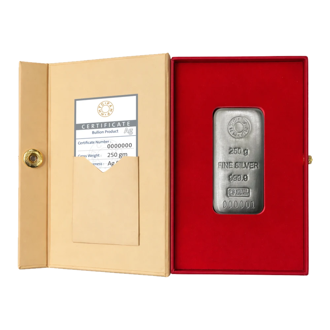 MMTC 250g Banyan Tree 999 Pure Silver Bar | Premium Gift MMTC 250g Banyan Tree 999 Pure Silver Bar | Premium Gift