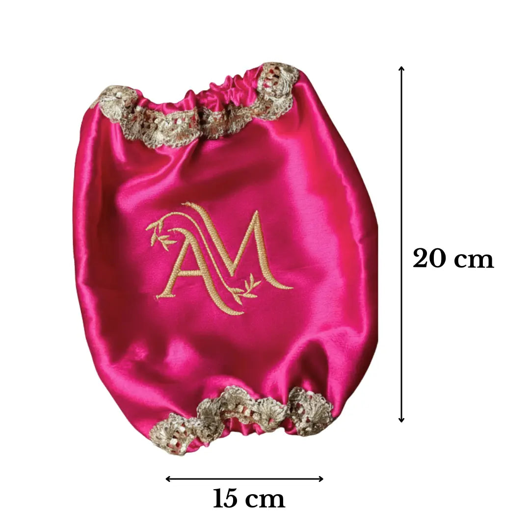 Classic Antique Customisation Pink Bridal Chooda Cover – Logo Only | Chotteylal and Sons