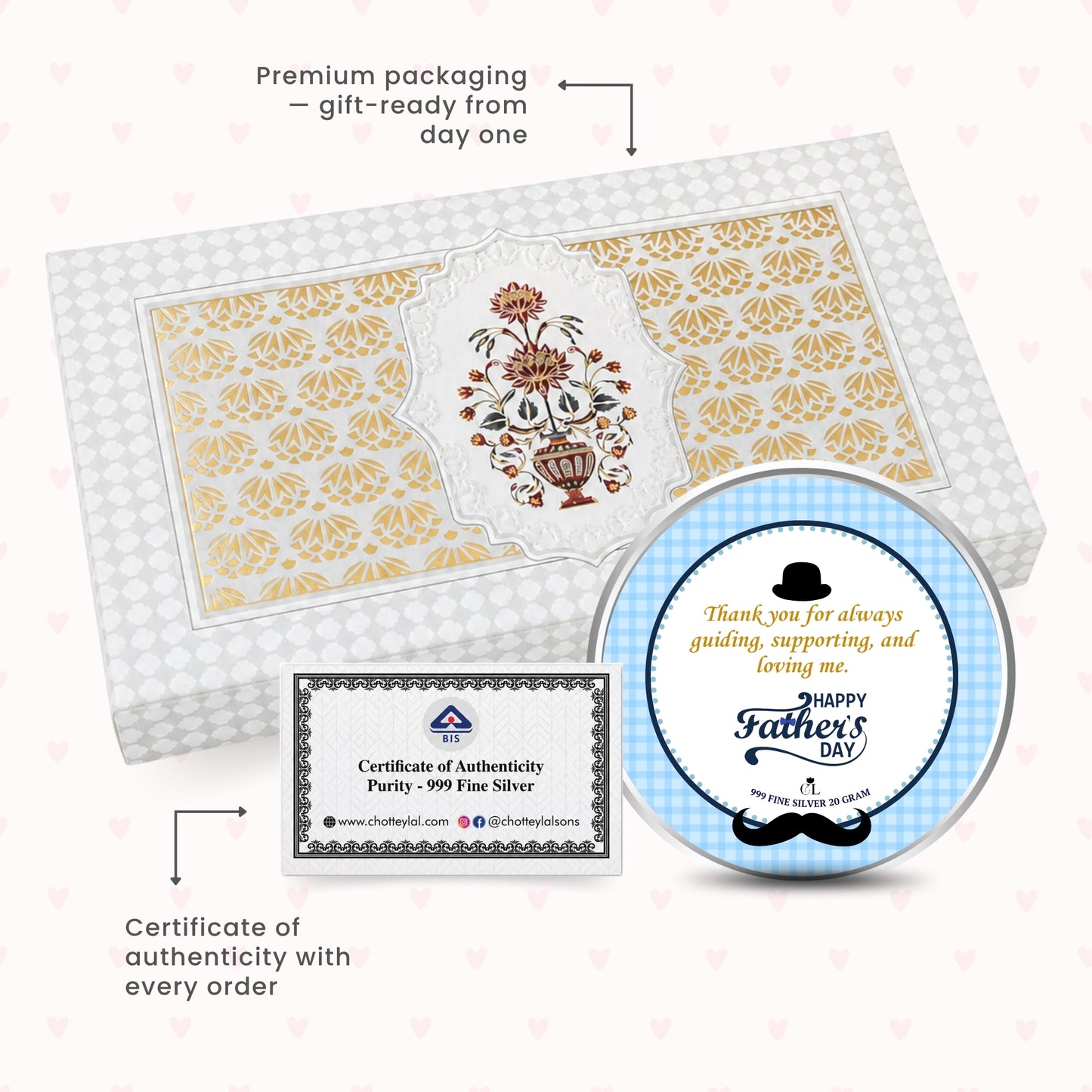 Chotteylal Legacy Customised Happy Father's Day 20g Silver Coin