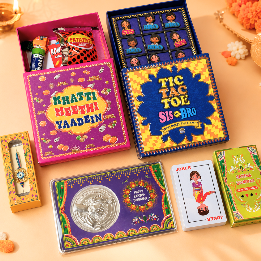 Chotteylal and Sons Raksha Bandhan Memory Box – Premium Rakhi Gift Hamper with Silver Coin