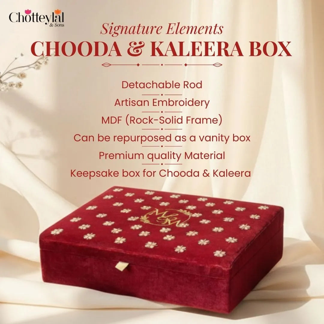 Regal Pink 3-in-1 Bridal Chooda, Kaleera & Bangle Box (Box Only)