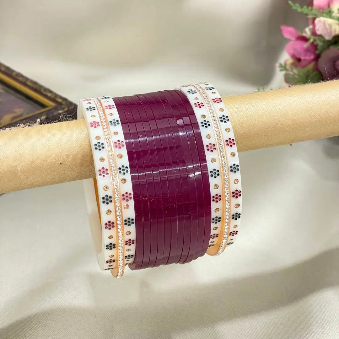 Contemporary Red Wine Blossom Bridal Chooda