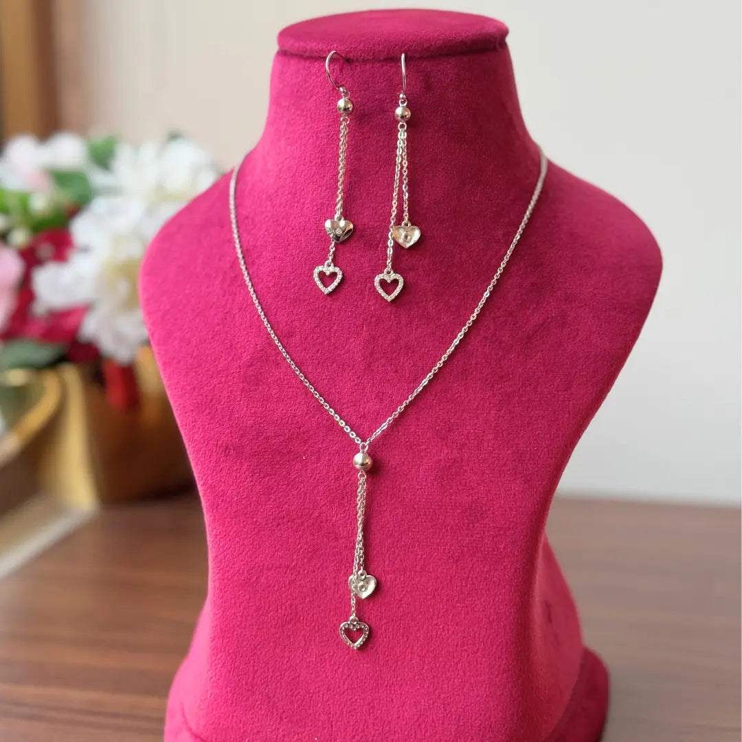 Twin Hearts Pendant Set