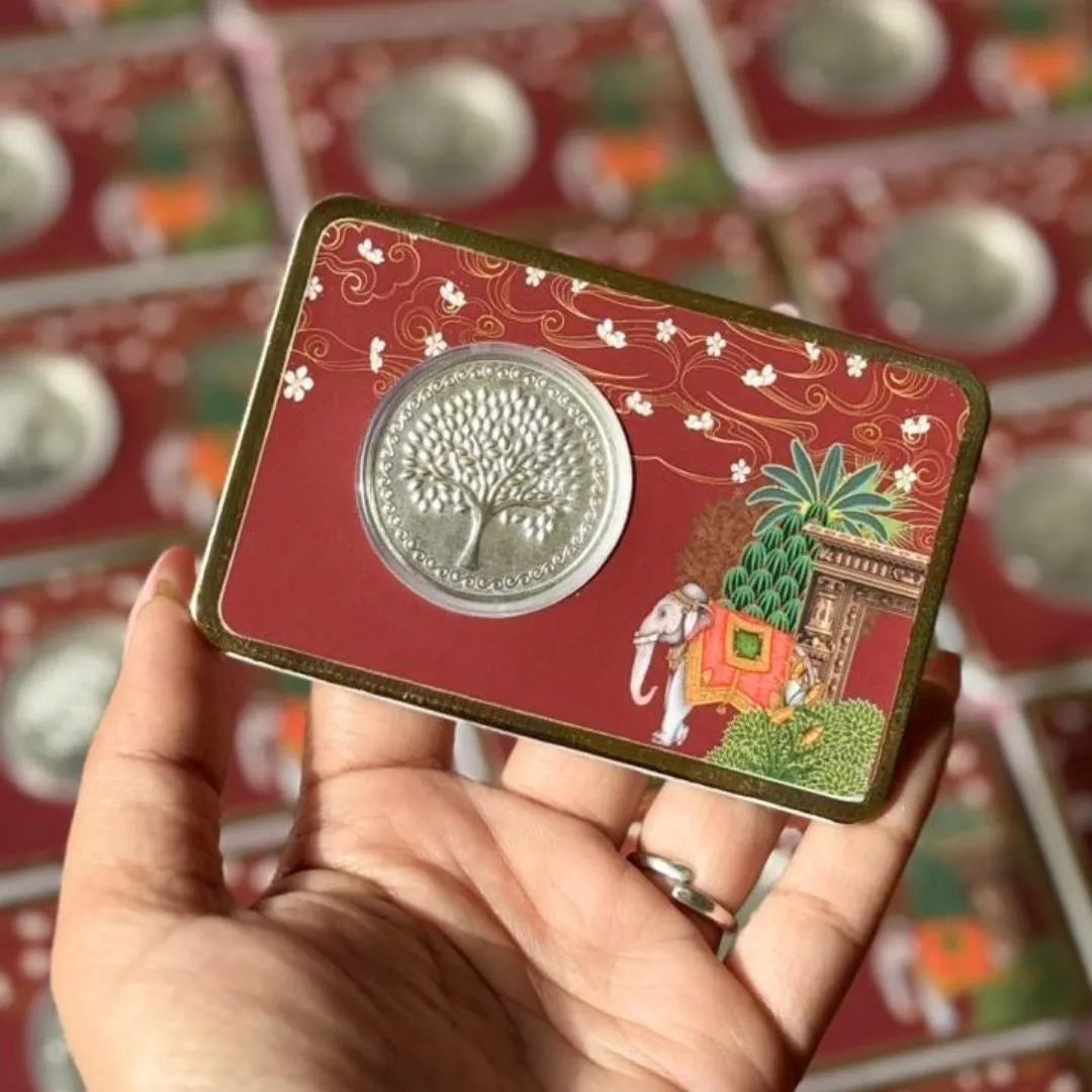2 g Silver Coin Royal Gajraj Card - Symbol of Wealth & Power