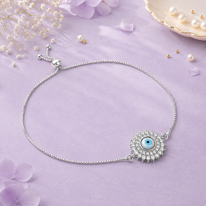 Circle of Protection - 925 Silver Evil Eye Lumba & Bracelet