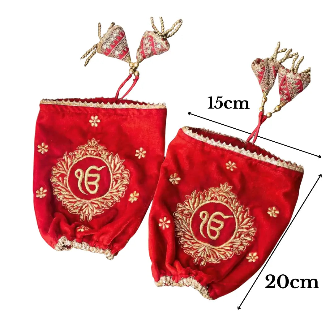 Classic Velvet Red Ik Onkar Chooda Cover | Chotteylal and Sons