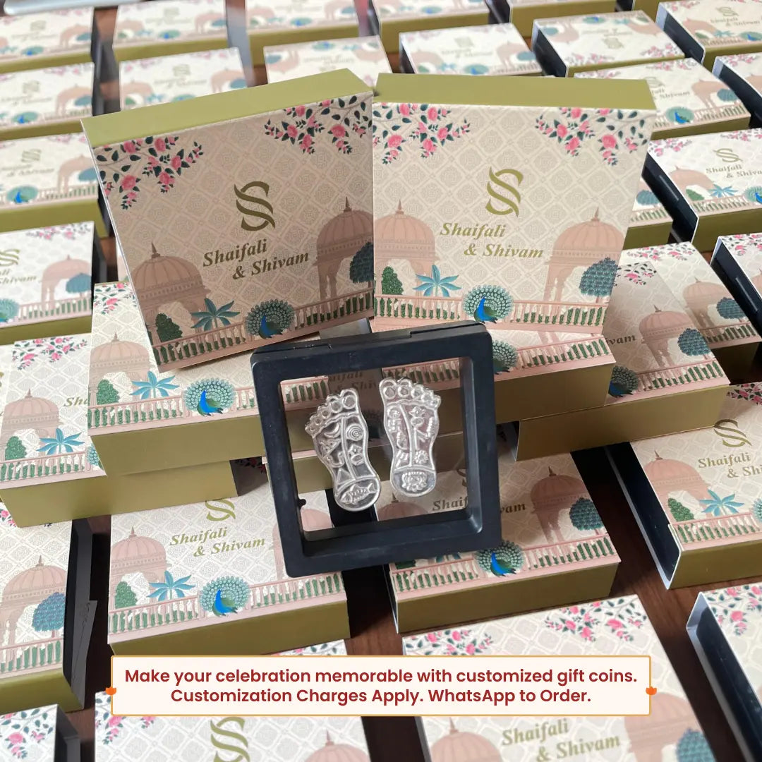 Lakshmi Charan, Single (Approx. 4 Gram), 999 Purity Silver - Ready To Ship