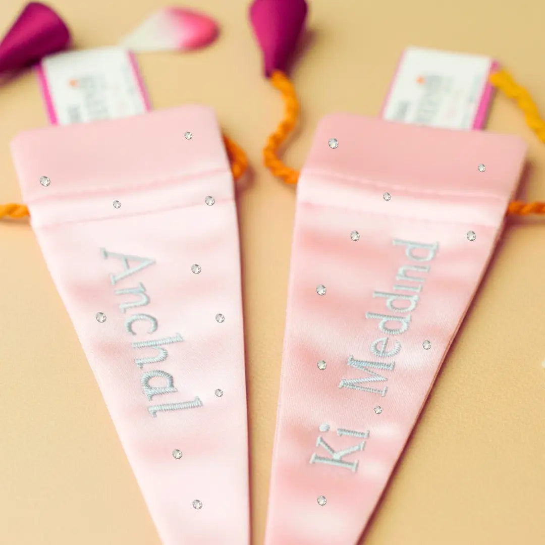 Baby Pink Mehendi Cone Cover - Customise Name, Text, Initials, Etc.