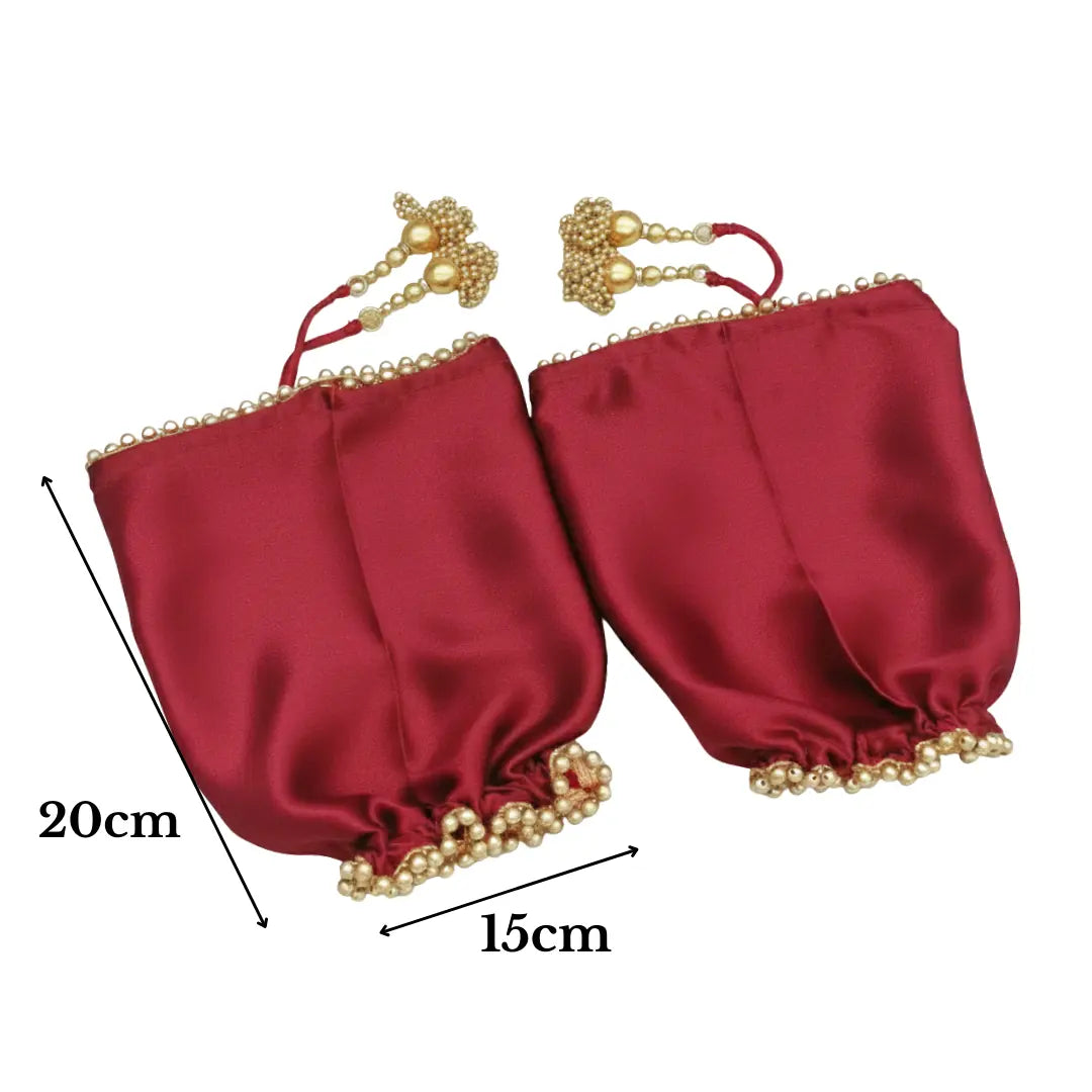 Parineeti With Pearl Beads Maroon Chooda Cover | Chotteylal and Sons