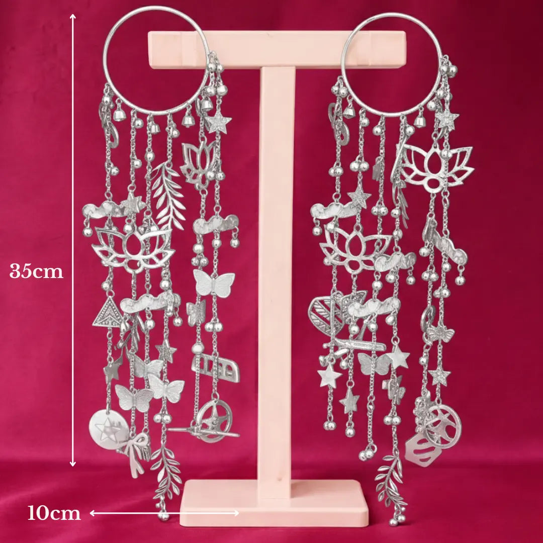 Silver Alia Bhatt Inspired Lotus & Butterfly Bridal Kaleera - Customizable With Unique Charm