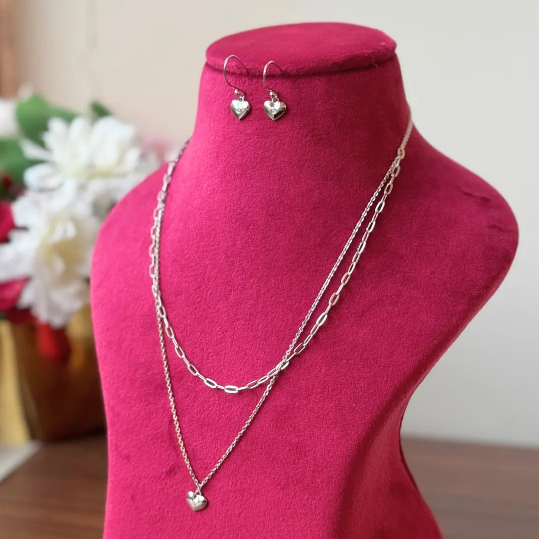 Layered Heart Pendant Set