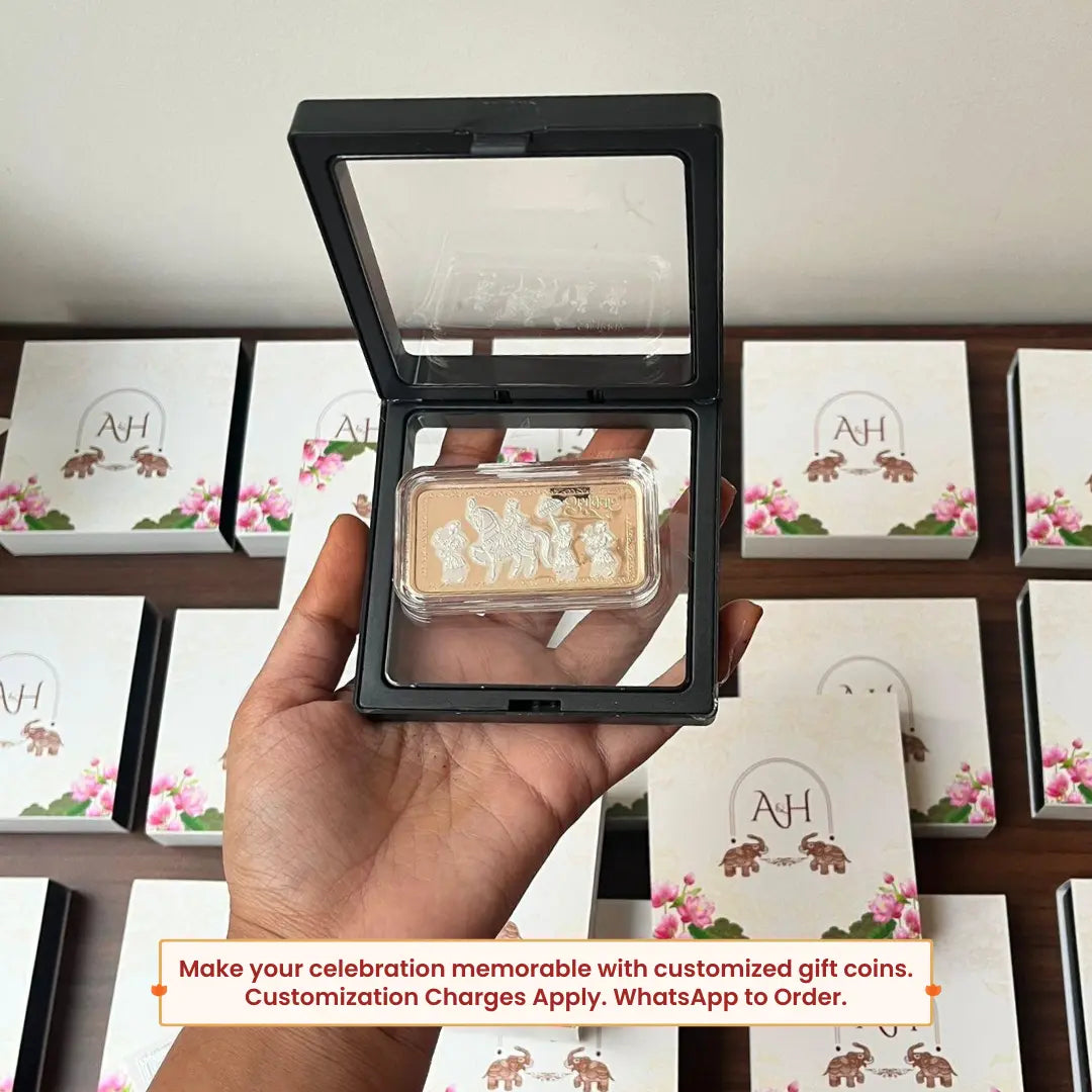 Baraati, Rose Gold Finish, Dollar Shape, Single (Multiple Weights), 999 Purity Silver Coin - Ready To Ship