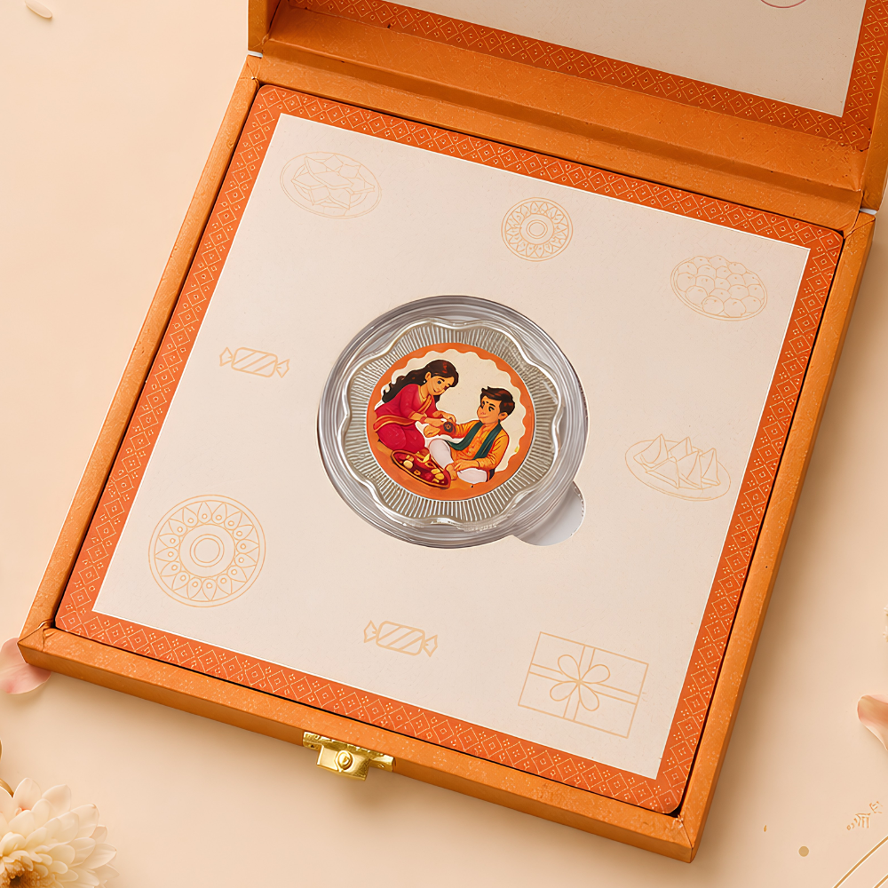 Happy Raksha Bandhan Premium Silver Coin Gift Box