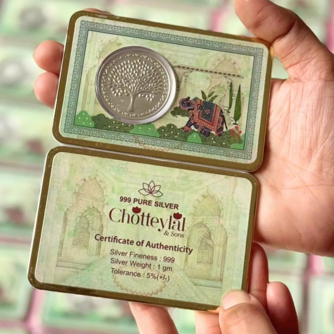 1 g Silver Coin Royal Elephant Card - Wedding & Festive Gift