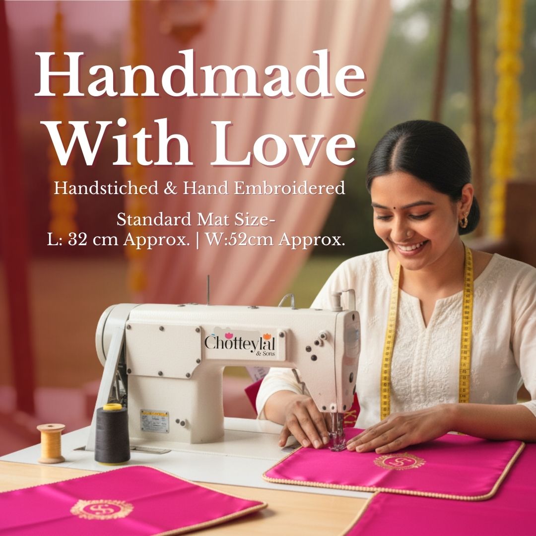 Baby Pink Ik Onkar Motif Mehendi Mat