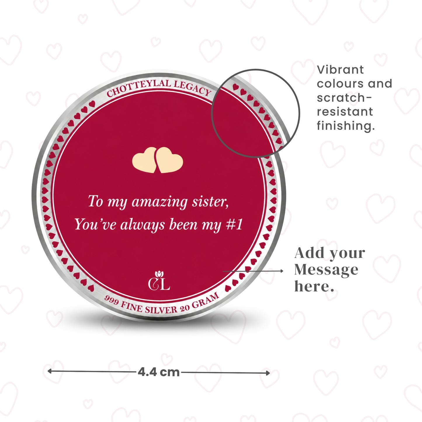 Love You Always Personalised Raksha Bandhan Photo Silver Coin Gift for Sister