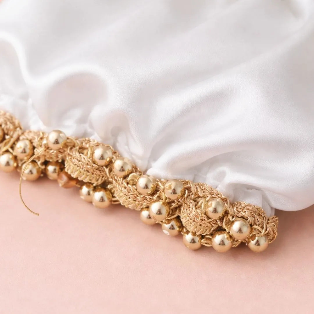 Customised Wedding White Gaana Cover – Premium Fabric