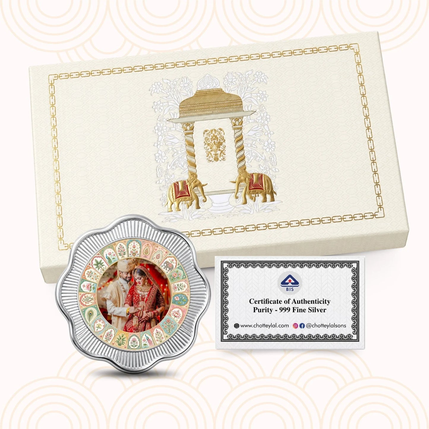 Chotteylal & Sons Customised Royal Wedding Silver Coin