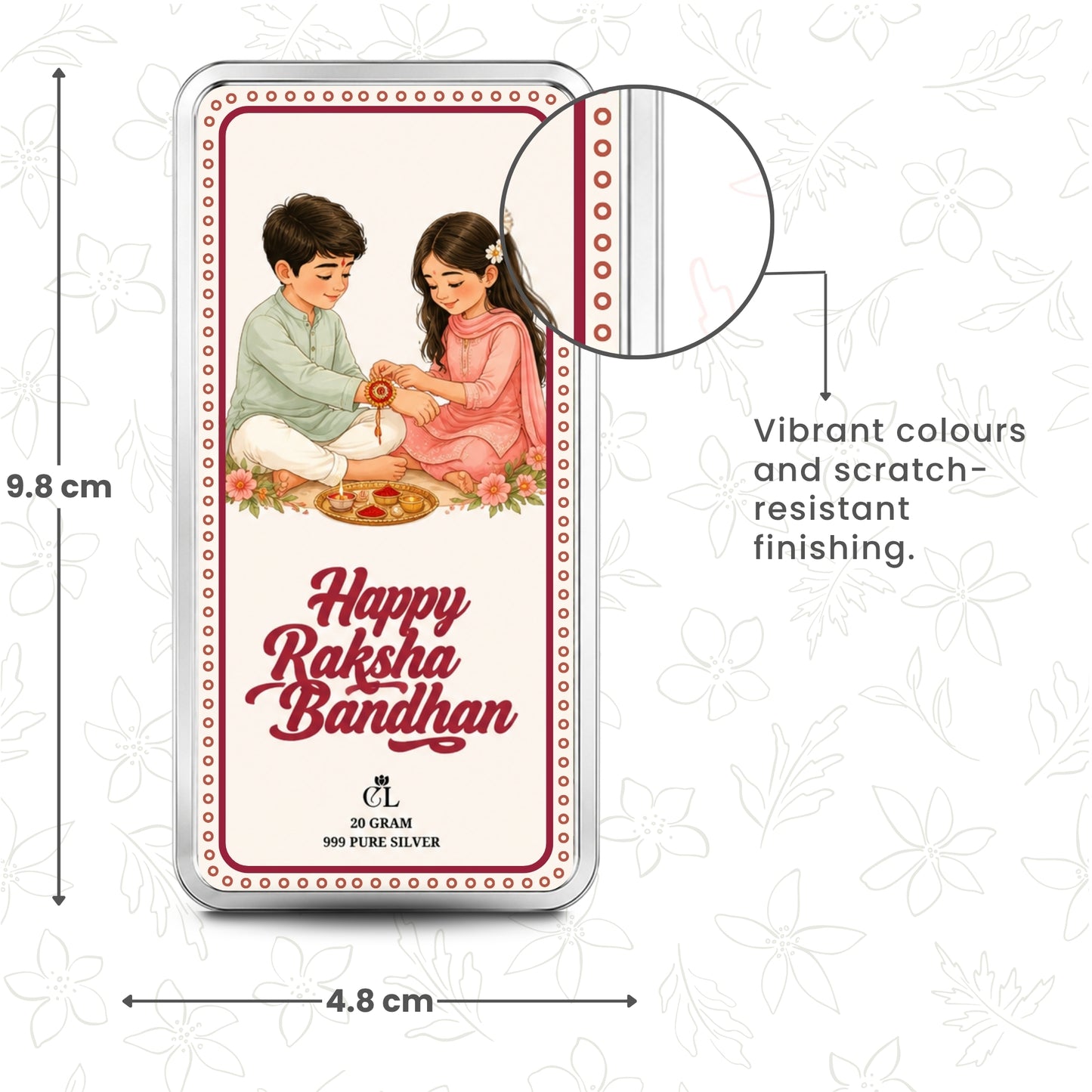 Cherished Together Personalised Raksha Bandhan Photo Silver Bar Gift