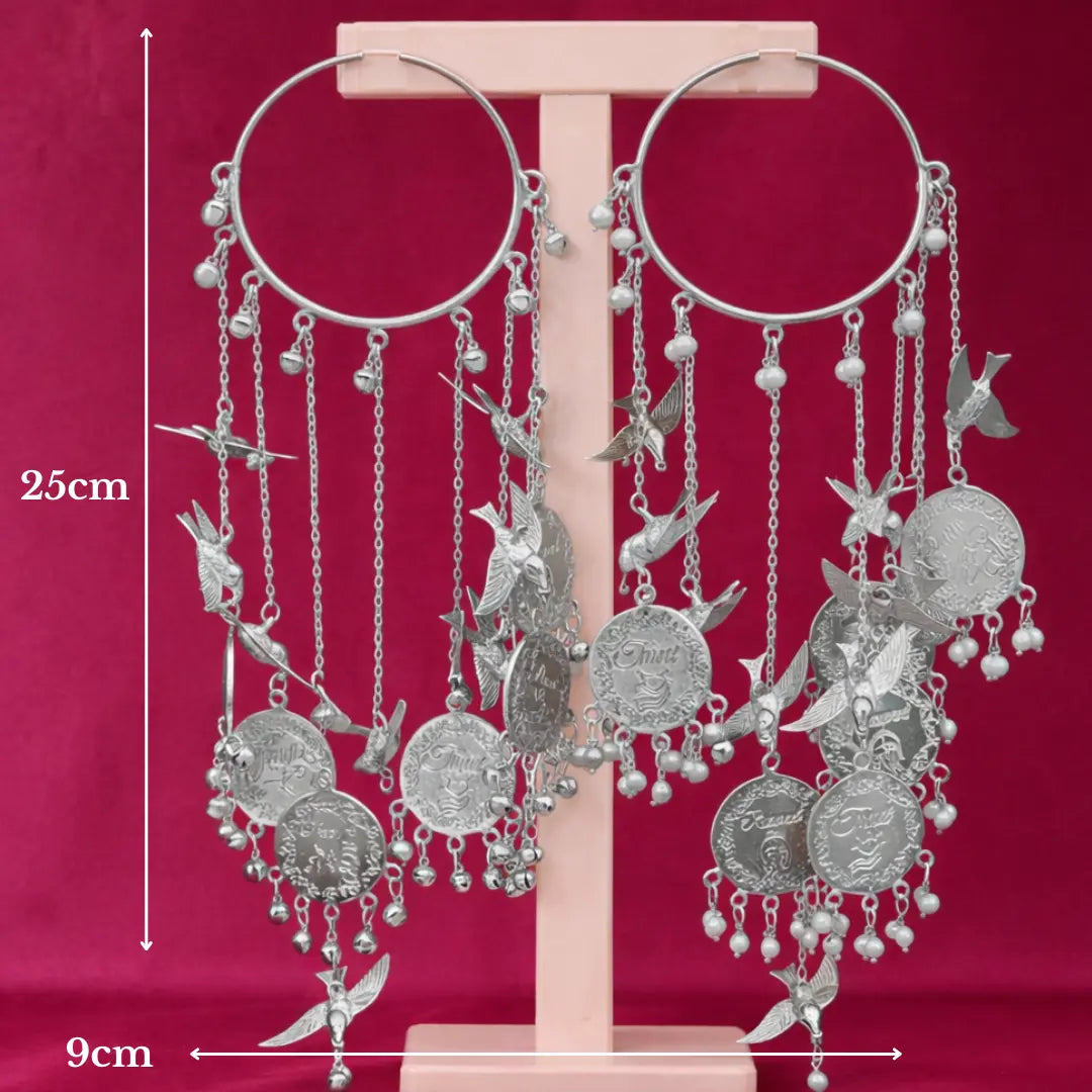 Silver Katrina Kaif Bollywood Inspired Bridal Kaleera - Customised with Motifs & Charms