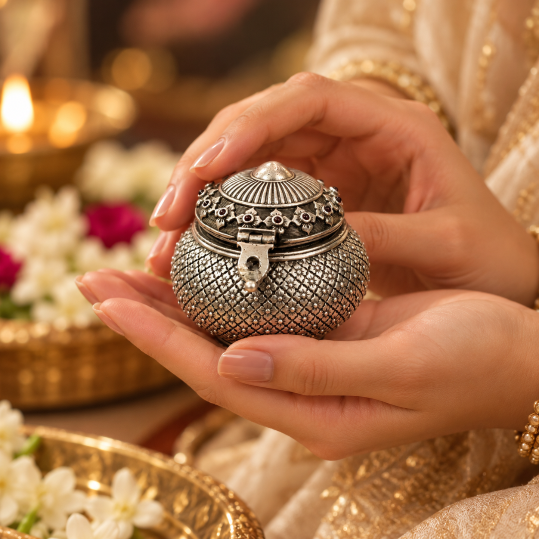 Maharani Floral Silver Sindoor Dani