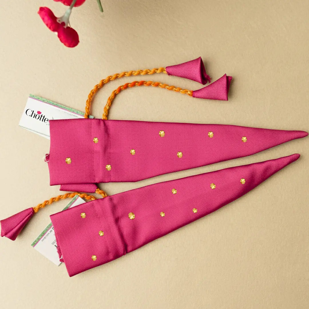 Chotteylal and Sons Heritage Dark Pink Stone Satin Heritage Mehndi Cone Holder