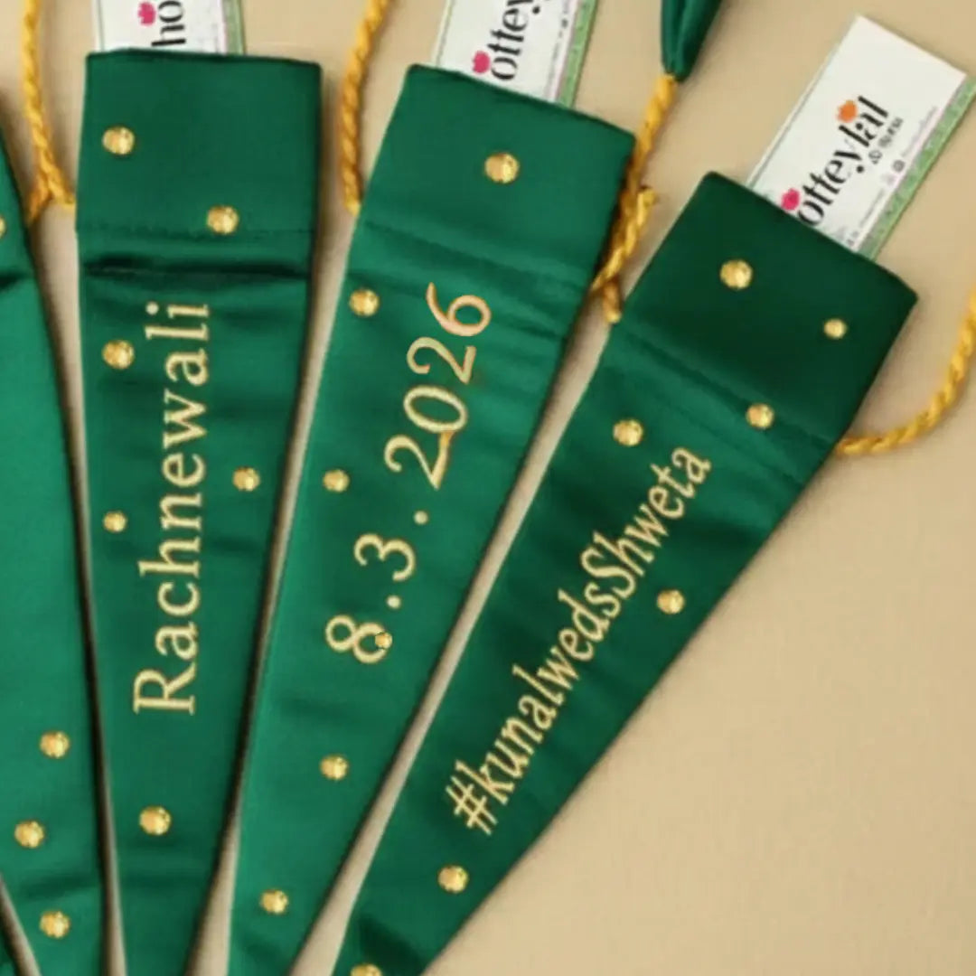 Green Mehendi Cone Cover - Customise Name, Text, Initials, Etc.