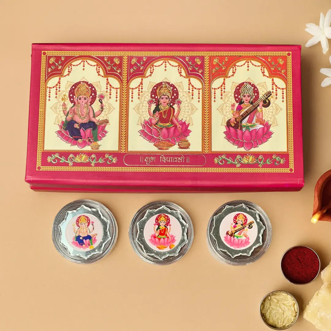 ★銀製品★世界の宝石 ★ミニチュアコレクション★シルバー925★約184g Laxmi Ganesh Saraswati 6 gm Silver Coin | Diwali Gift – Chotteylal