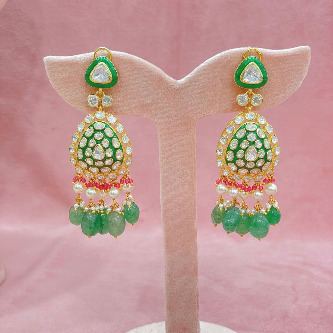 Royal Long Haar Necklace Set - 22K Gold Plated, 92.5 Silver