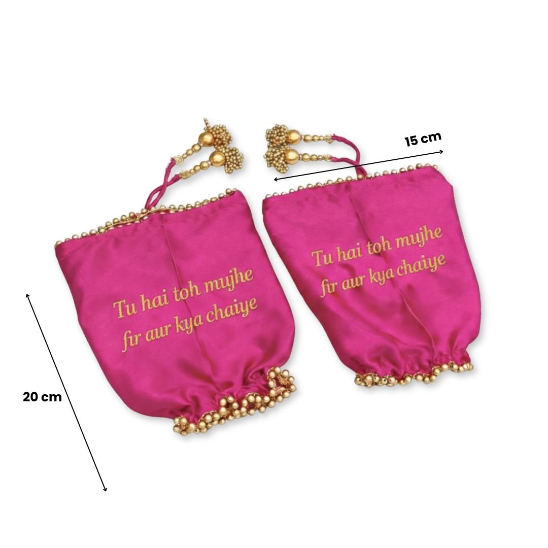 Parineeti With Pearl Beads Pink Chooda Cover With 2 Line Taxt