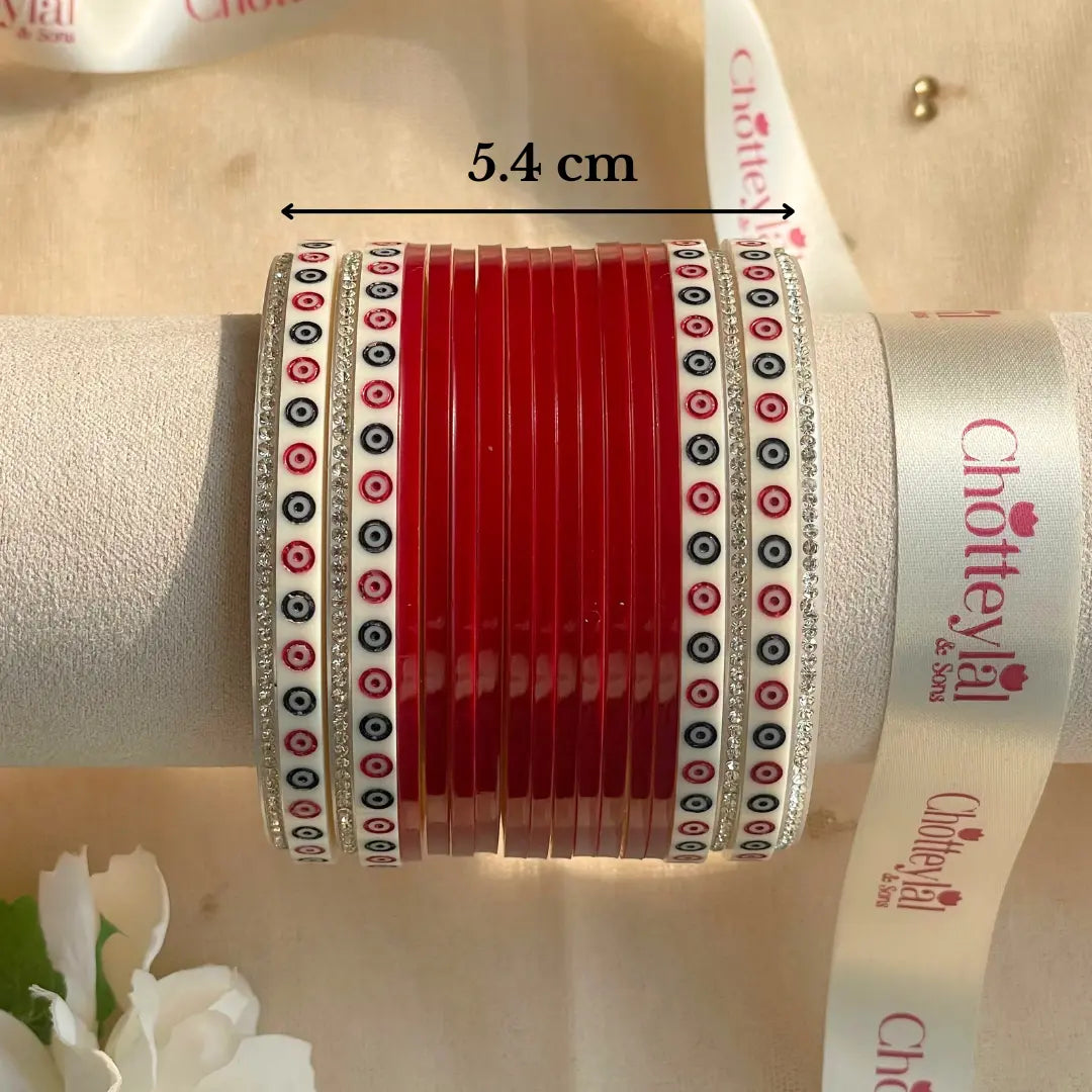 Pure Pearl Classic Heritage Diamond Maroon Chooda Set of 5