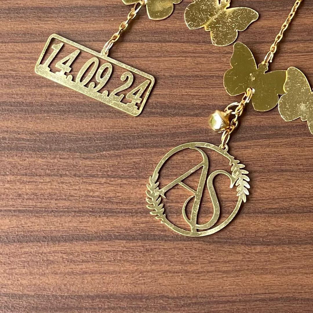 Golden Heavy Butterfly Bridal Kaleera - Customizable With Unique Charms