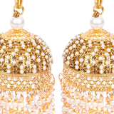 Golden Wide Dome Pearls & Motifs Bridal Kaleera