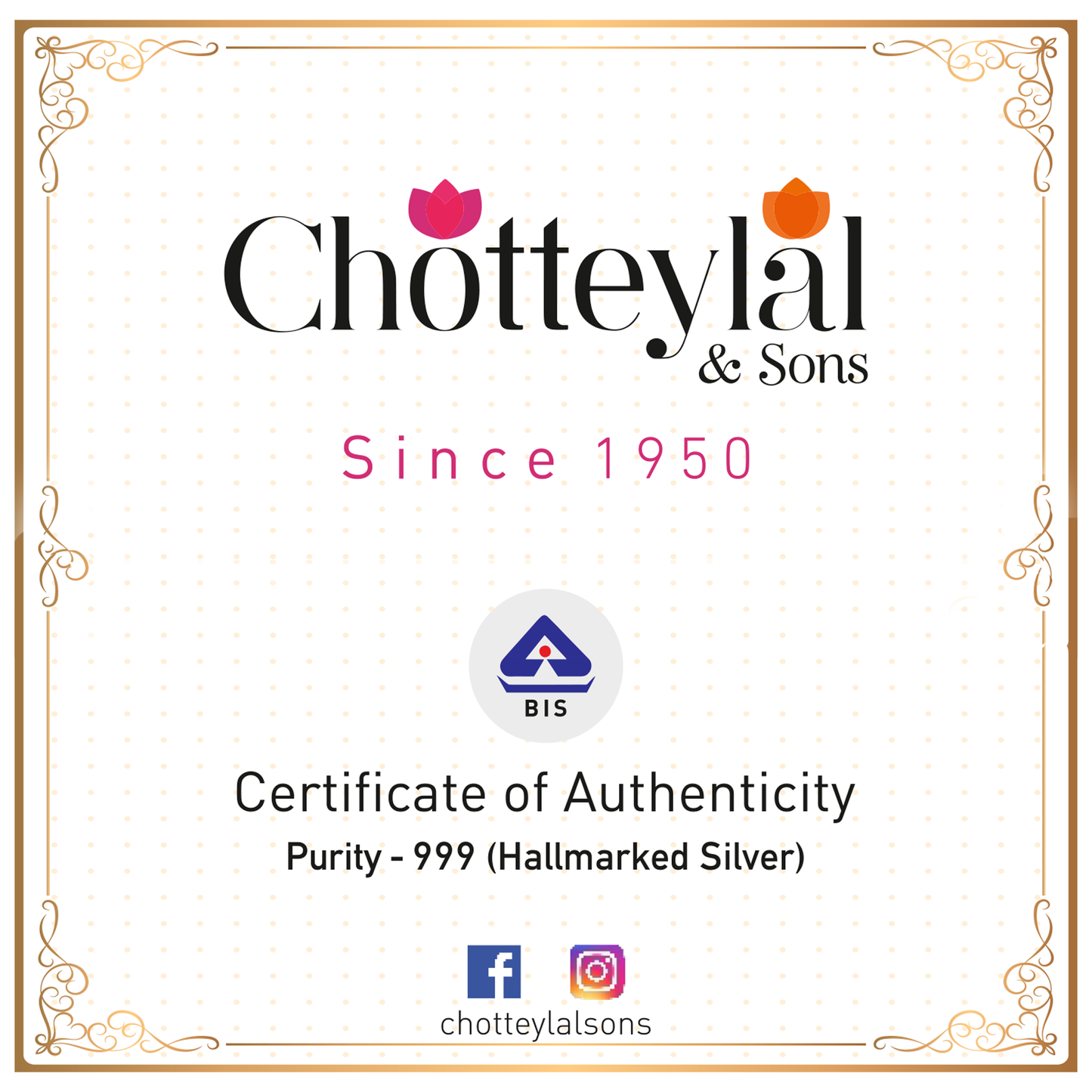 Lakshmi Charan Wooden Base, Single (Approx. 4 Gram), 999 Purity Silver - Ready To Ship