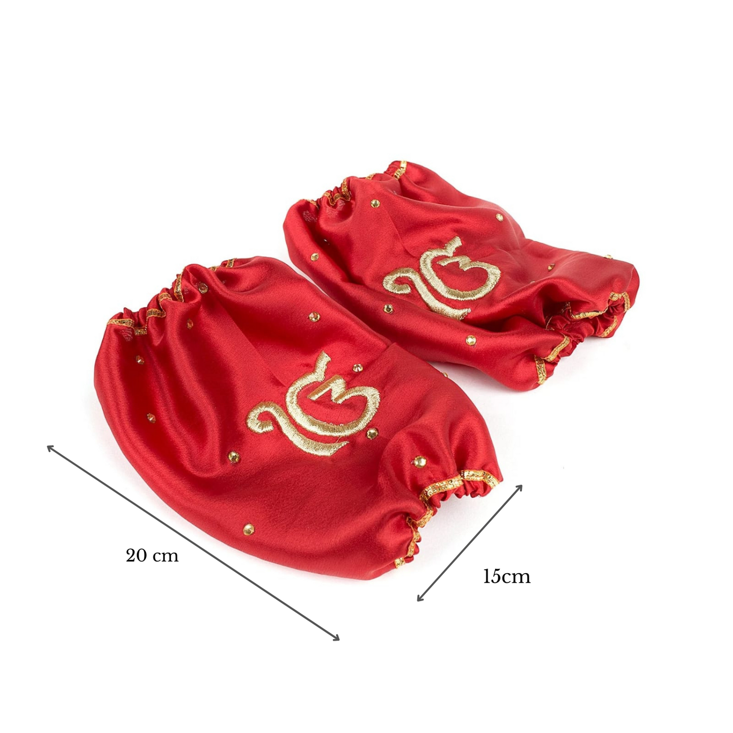 Red Satin Chooda Cover With Ik Onkar Design