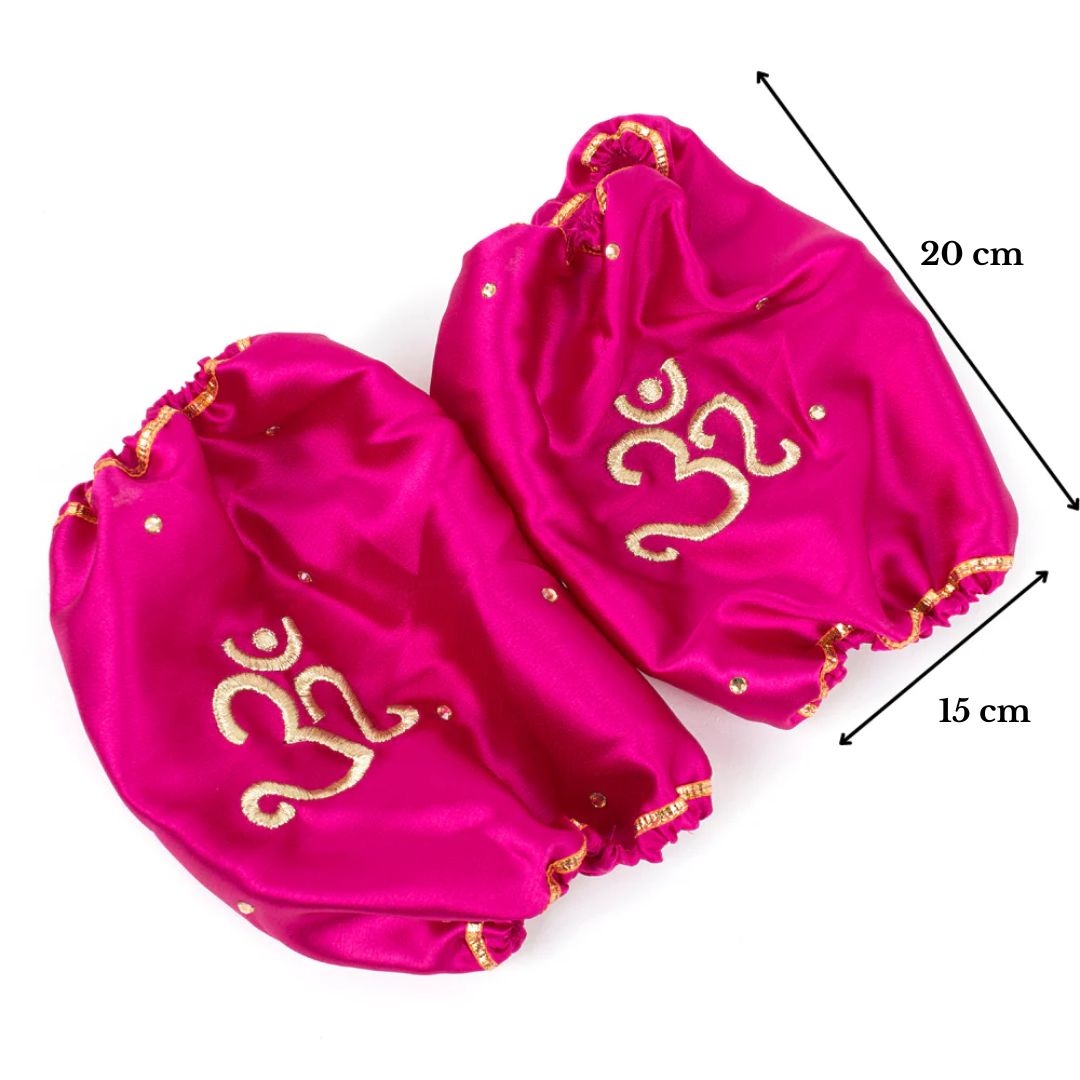 Pink Satin Chooda Cover With Om Design