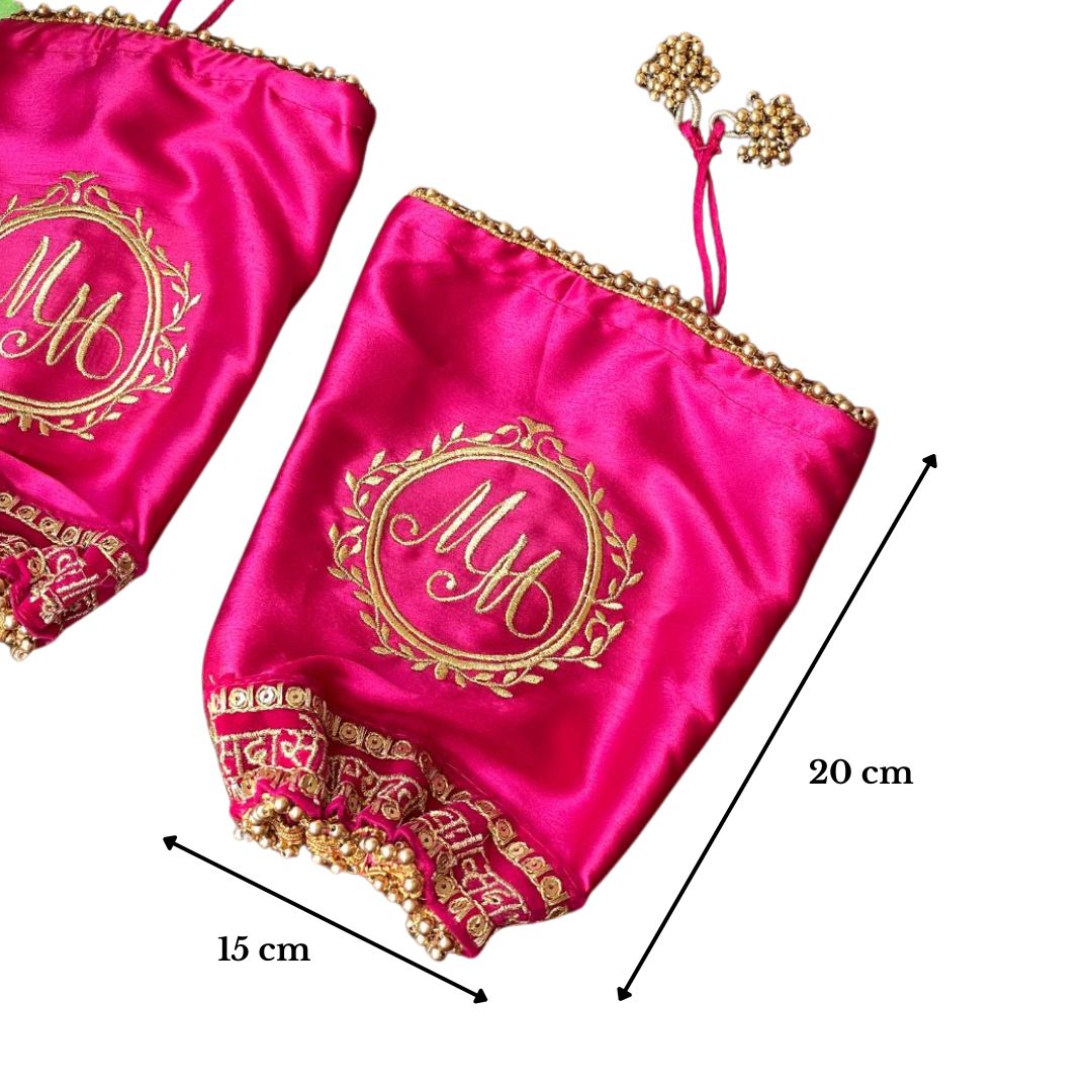 Pink Chooda Cover With Customisable Logo & Sada Saubhagyavati Lace