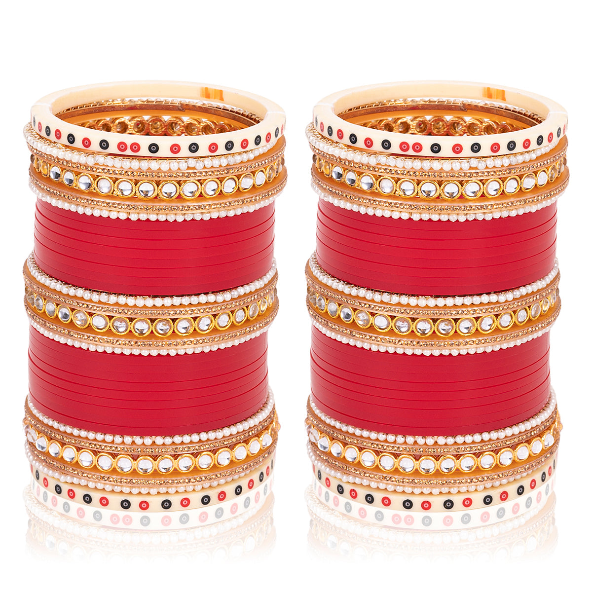 Contemporary Regal Crimson Kundan & Pearl Majesty Chooda