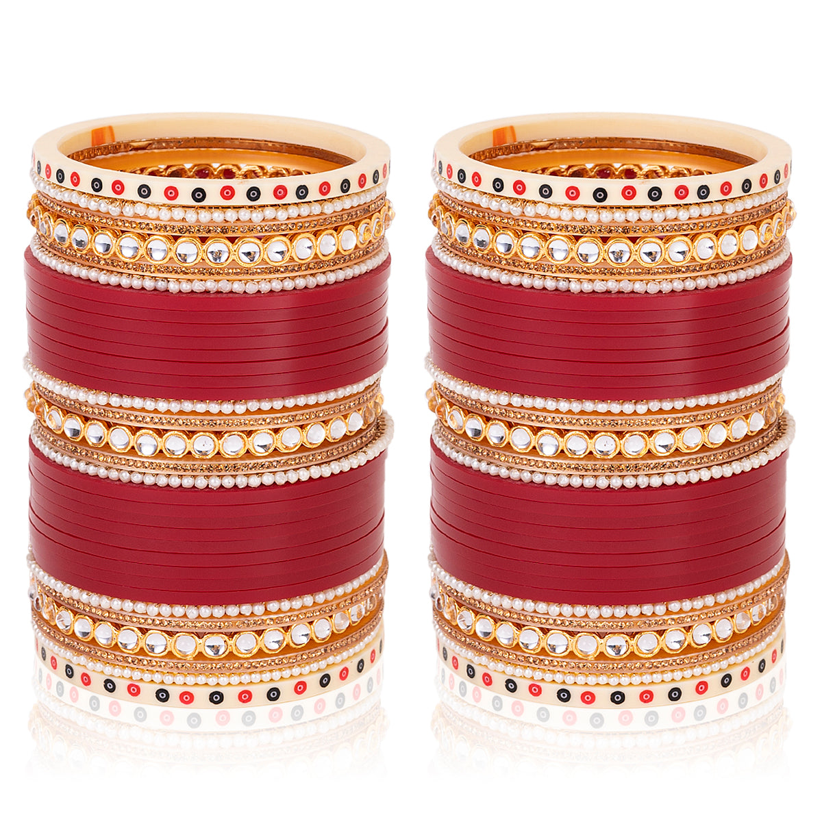 Contemporary Regal Crimson Kundan & Pearl Majesty Chooda