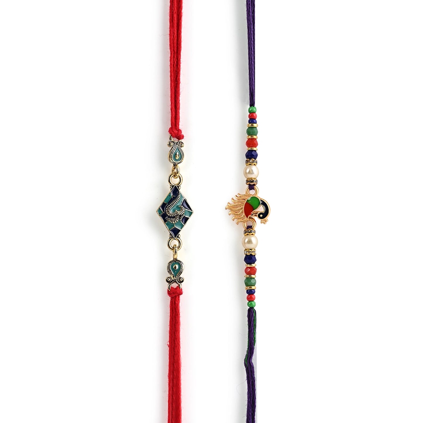 Men's Rakhi - Om and Peacock Design - Set of 2