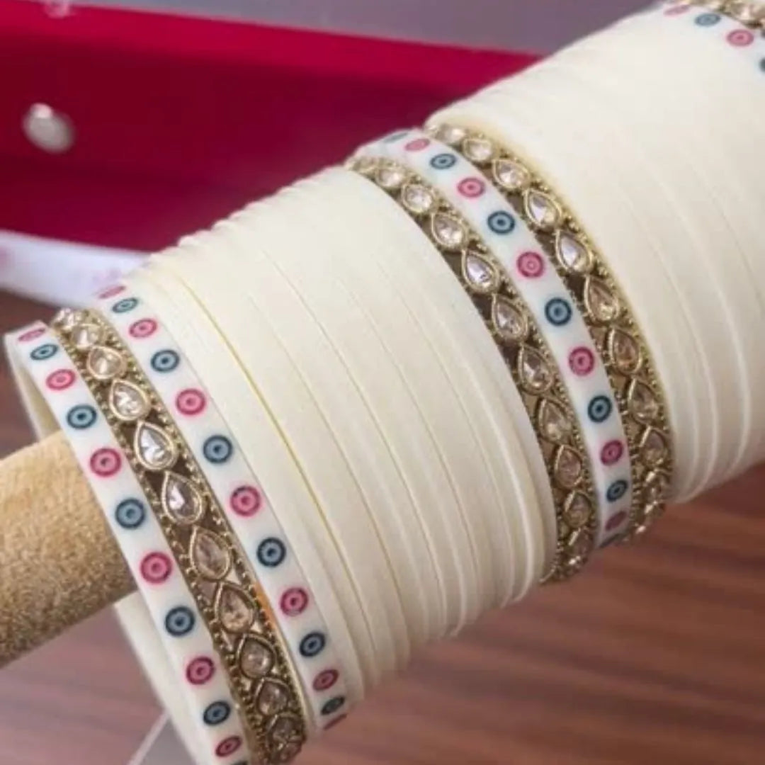 Ivory Bridal Chooda for Classic and Elegant Weddings