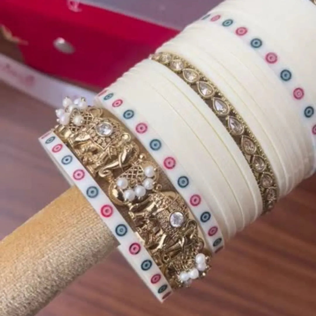 Ivory Bridal Chooda with Timeless Heritage Design