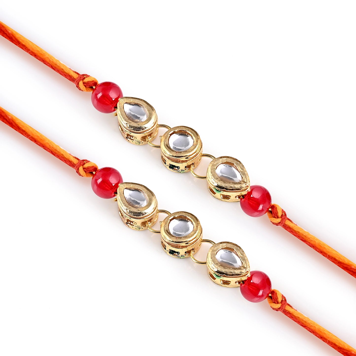 Classic Kundan Mens Rakhi - Set of 2