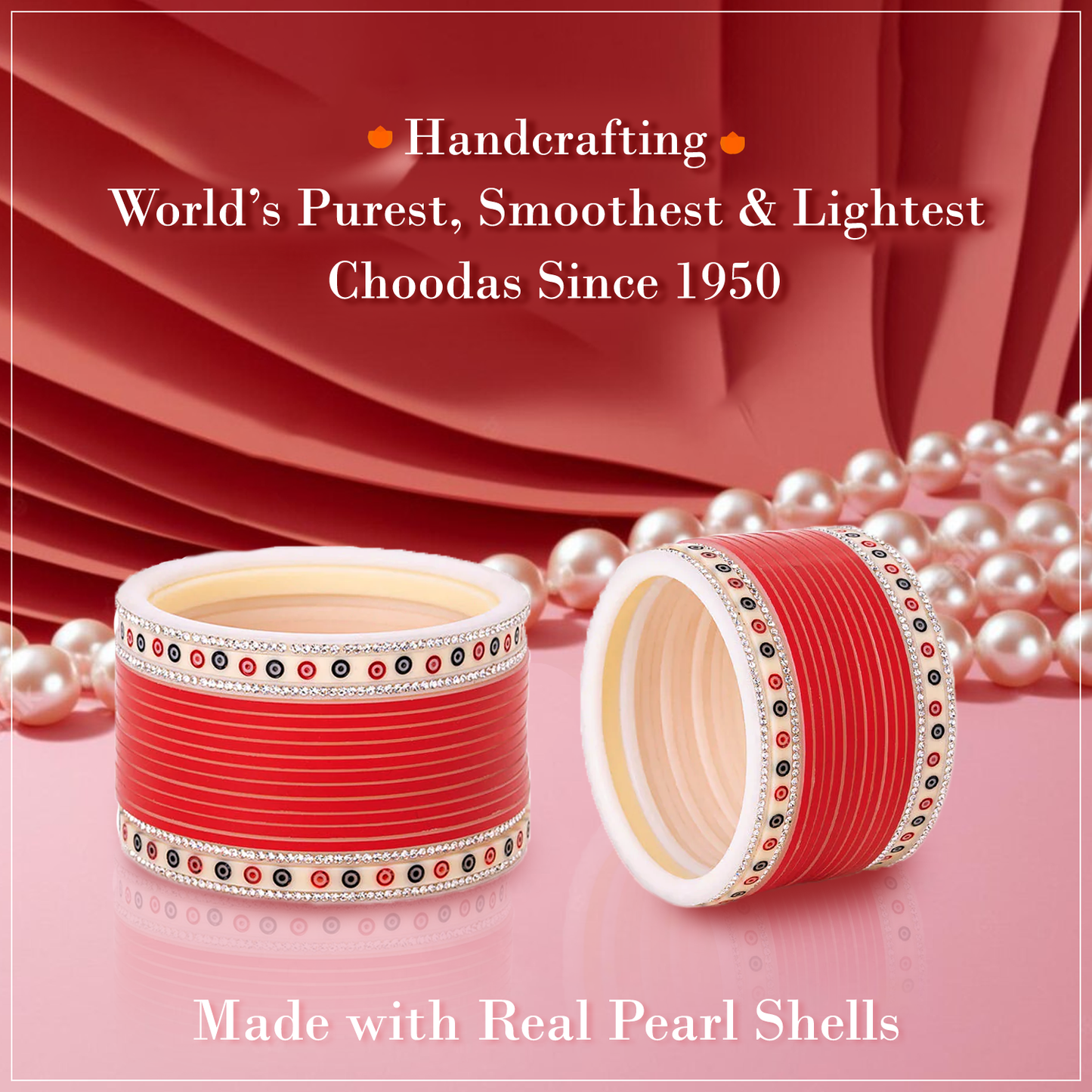 Pearl Shimmering Diamond Dark Red Chooda