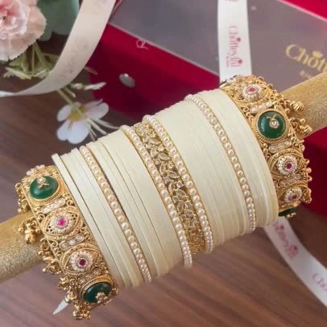 Ivory Elegance: Premium Chooda for Brides