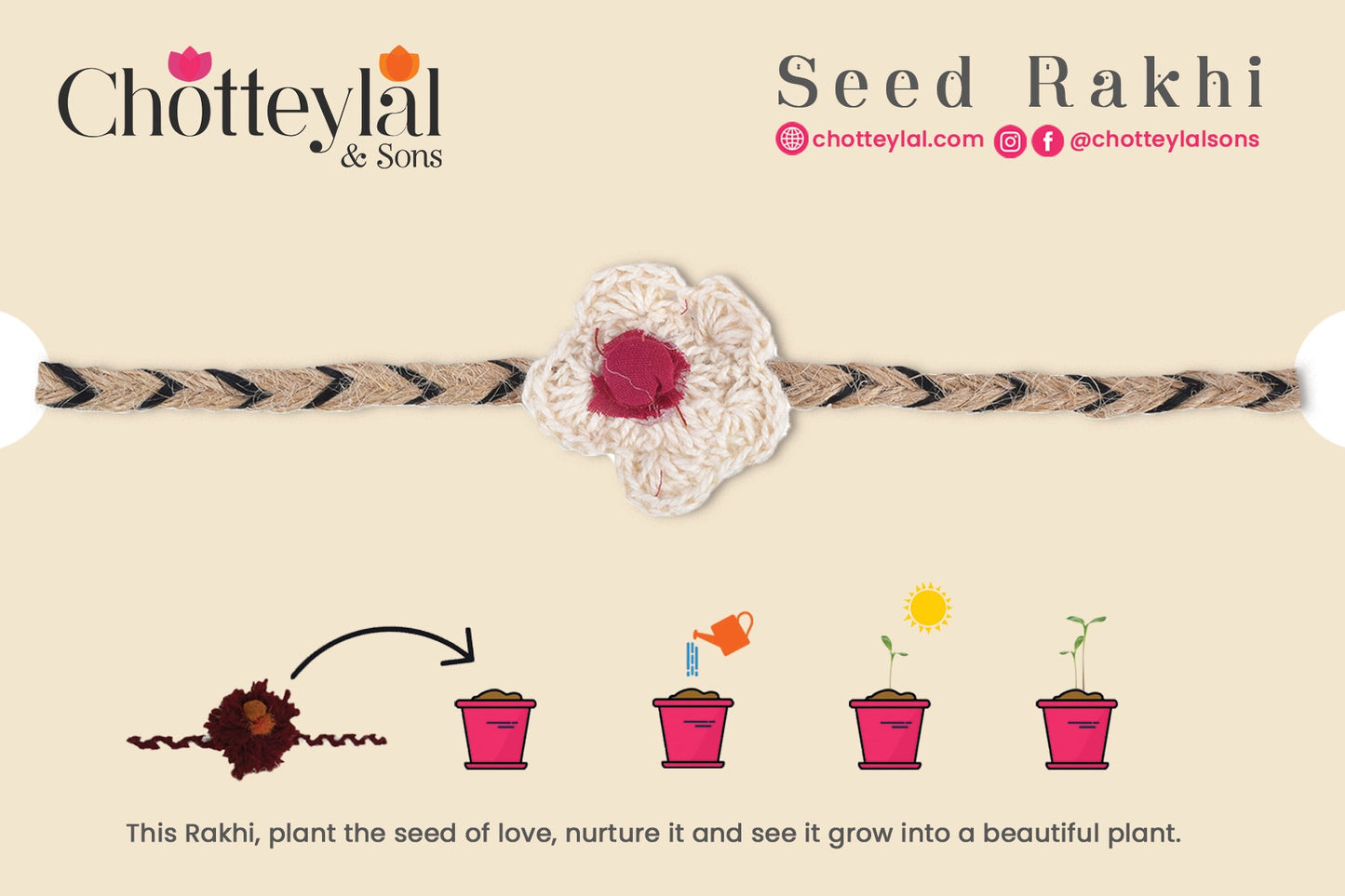 Eco Friendly Seed Rakhi - Set of 3 - - Grow A Plant With Love