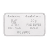 20 gm Lakshmi Ganesha Silver Colour Bar-Kundan