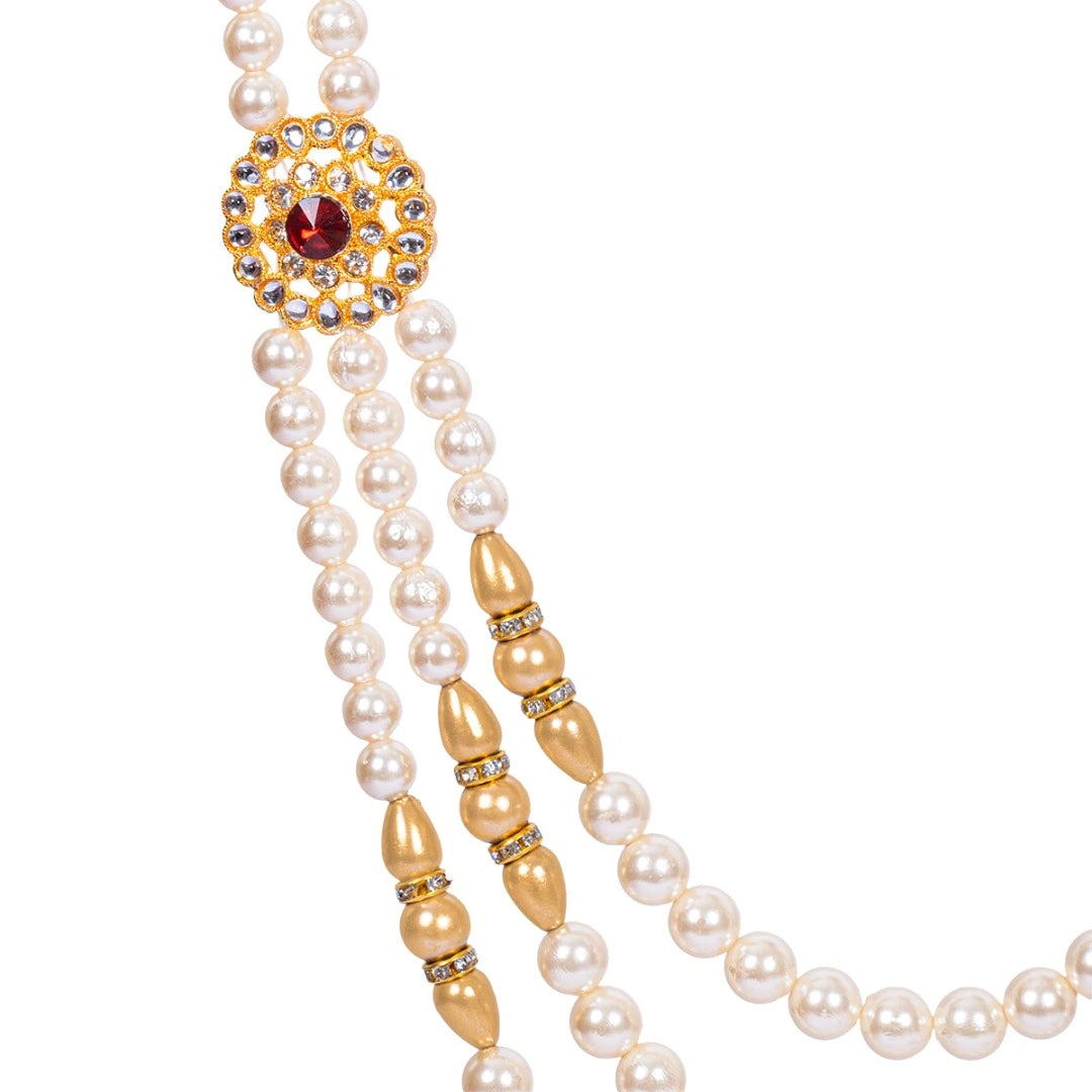 Jewellery for Groom MultiLayer Traditional Pearl Necklace, Dulha/Men Moti Haar